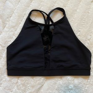 Lululemon High Neck Energy Bra Black Sz 10